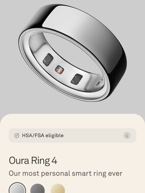 Oura Ring 4 Smart Ring - Silver Chrome Finish